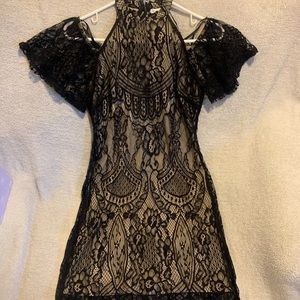 Love, fire lace stretch dress